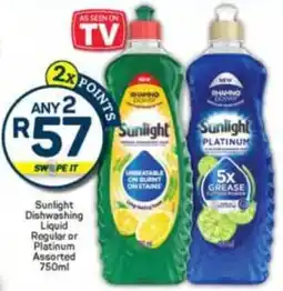 Pick n Pay Sunlight Dishwashing Liquid Regular or Platinum Assorted offer