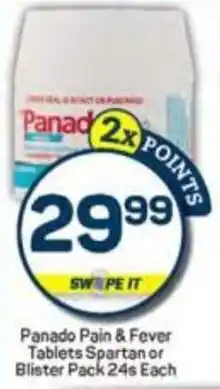 Pick n Pay Panado Pain & Fever Tablets Spartan or Blister Pack offer