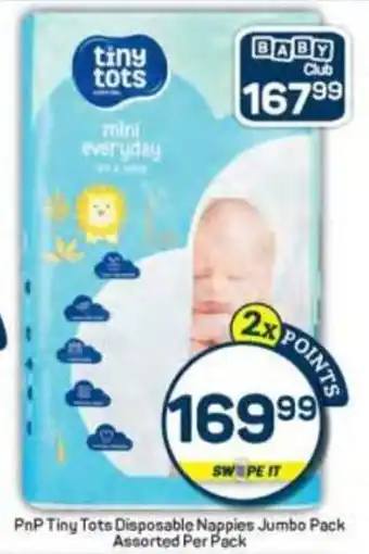 Pick n Pay PnP Tiny Tots Disposable Nappies Jumbo Pack offer