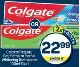 Pick n Pay Colgate Regular, Gel, Herbal or Herbal Whitening Toothpaste offer