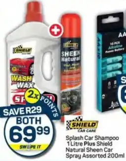 Pick n Pay Shield Splash Car Shampoo Plus Shield Natural Sheen Car Spray Assorted offer