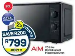 Pick n Pay AIM Black Manual Microwave Oven offer