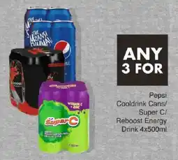 Save Hyper Pepsi Cooldrink Cans/ Super C/ Reboost Energy Drink offer