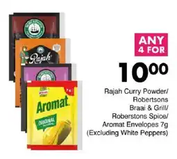 Save Hyper Rajah Curry Powder/ Robertsons Braai & Grill/ Roberstons Spice/ Aromat Envelopes offer