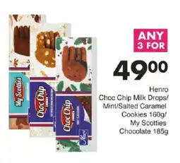 Save Hyper Henro Choc Chip Milk Drops/ Mint/ Salted Caramel Cookies/ My Scotties Chocolate offer