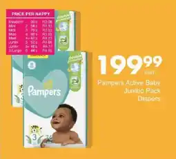 Save Hyper Pampers Active Baby Jumbo Pack Diapers offer
