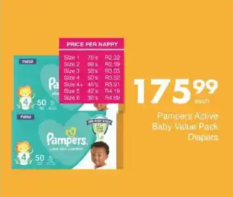 Save Hyper Pampers Active Baby Value Pack Diapers offer