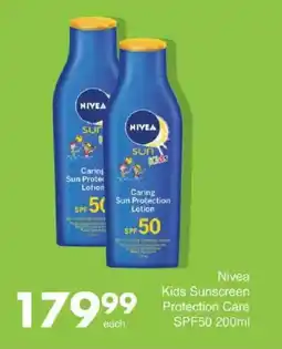 Save Hyper Nivea Kids Sunscreen Protection Care SPF50 offer