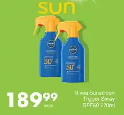 Save Hyper Nivea Sunscreen Trigger Spray SPF50 offer
