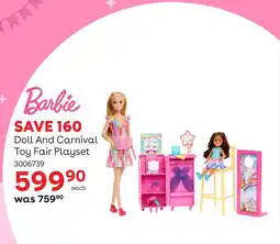 ToysRUs Barbie Doll And Carnival Toy Fair Playset offer