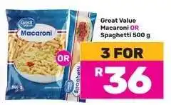 Game Great Value Macaroni OR Spaghetti 500 g offer