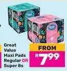 Game Great Value Maxi Pads offer