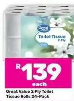 Game Great Value 2 Ply Toilet Tissue Rolls 24-Pack offer