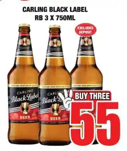 Boxer CARLING Black Label RB 3 x 750ml offer