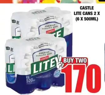 Boxer CASTLE LITE CANS 2 X (6 X 500ML) offer
