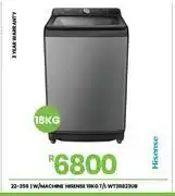 Fair Price Hisense 18Kg T/L W/Machine WT3I1823UB 22-356 offer