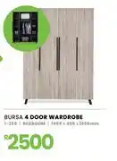 Fair Price Bursa Bedroom 4 Door Wardrobe 1404 x 460 x 1905mm 1-259 offer
