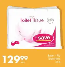 Save Hyper Save 1 Ply Toilet Rolls offer