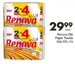 Save Hyper Renova Ole Paper Towels 2ply XXL offer
