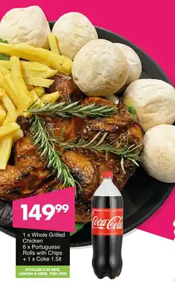 Save Hyper Whole Grilled Chicken, Portuguese Rolls with Chips + Coke offer