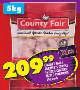 Shoprite County fair/ farmer's choice frozen chicken mixed portions offer
