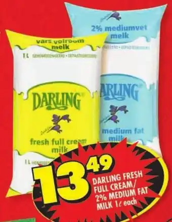 Shoprite Darling fresh full cream/ 2% medium fat milk offer