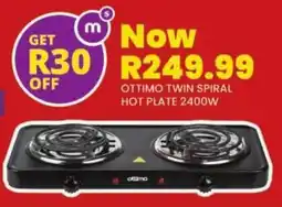 Shoprite Ottimo twin spiral hot plate 2400w offer