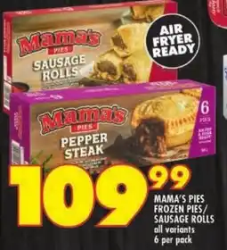 Shoprite Mama's pies frozen pies/ sausage rolls offer