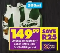 Shoprite Savanna premium dry/ angry lemon cider nrb offer
