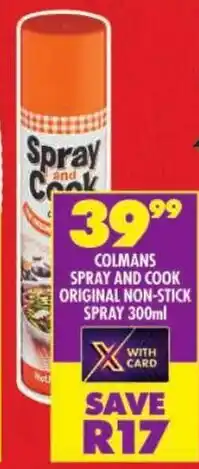 Shoprite Colmans spray and cook original non-stick spray offer