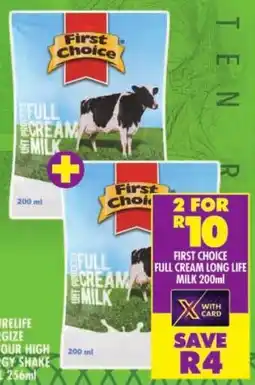Shoprite First choice full cream long life milk offer