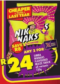 Shoprite Simba niknaks flavoured maize snack offer