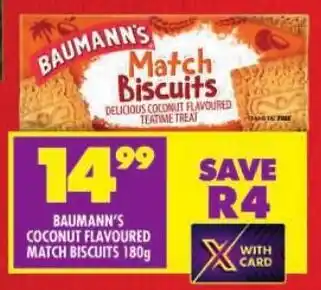 Shoprite Baumann's coconut flavoured match biscuits offer