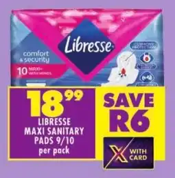 Shoprite Libresse maxi sanitary pads offer