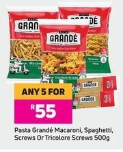 Game Pasta Grande Macaroni, Spaghetti, Screws Or Tricolore Screws-For Any 5 x 500g offer