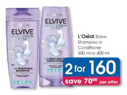 Clicks L'Oréal Elvive Shampoo or Conditioner offer