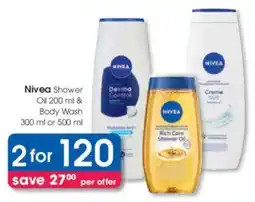 Clicks Nivea Shower Oil & Body Wash offer