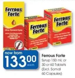 Clicks Ferrous Forte Syrup or Tablets offer