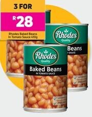Game Rhodes Baked Beans In Tomato Sauce-For 3 x 410g offer