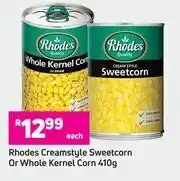 Game Rhodes Creamstyle Sweetcorn Or Whole Kernel Corn-410g Each offer