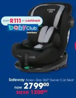Clicks Safeway Apex i-Size 360 Swivel Car Seat offer