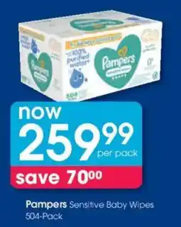 Clicks Pampers Sensitive Baby Wipes offer