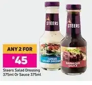 Game Steers Salad Dressing 375ml Or Sauce 375ml-For Any 2 offer
