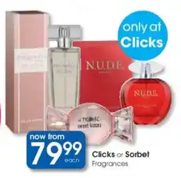 Clicks Clicks or Sorbet Fragrances offer
