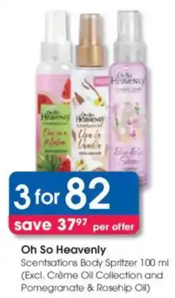 Clicks Oh So Heavenly Scentsations Body Spritzer offer