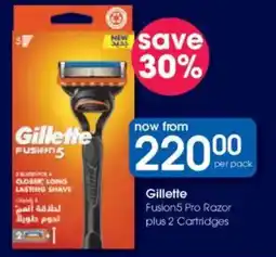 Clicks Gillette Fusion5 Pro Razor plus 2 Cartridges offer