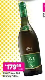Game KWV 5 Year Old Brandy-750ml Each offer