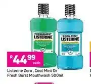 Game Listerine Zero, Cool Mint Or Fresh Burst Mouthwash-500ml Each offer