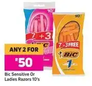 Game Bic Sensitive Or Ladies Razors-For Any 2 x 10's offer