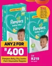 Game Pampers Baby Dry Jumbo Pack Disposable Nappies-Per Pack offer